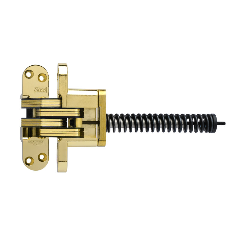 Charnière de porte simple invisible H 5,5 po x l 1,37 po, Laiton brillant