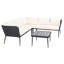 Ensemble de conversation modulaire en rotin avec coussins 4 pièces Fresnes-1455540271