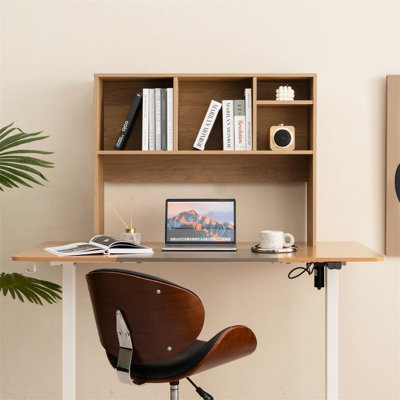 Tabletop Bookcase, Wooden Tabletop Bookcase With 4 Compartments And Open Back Compartment