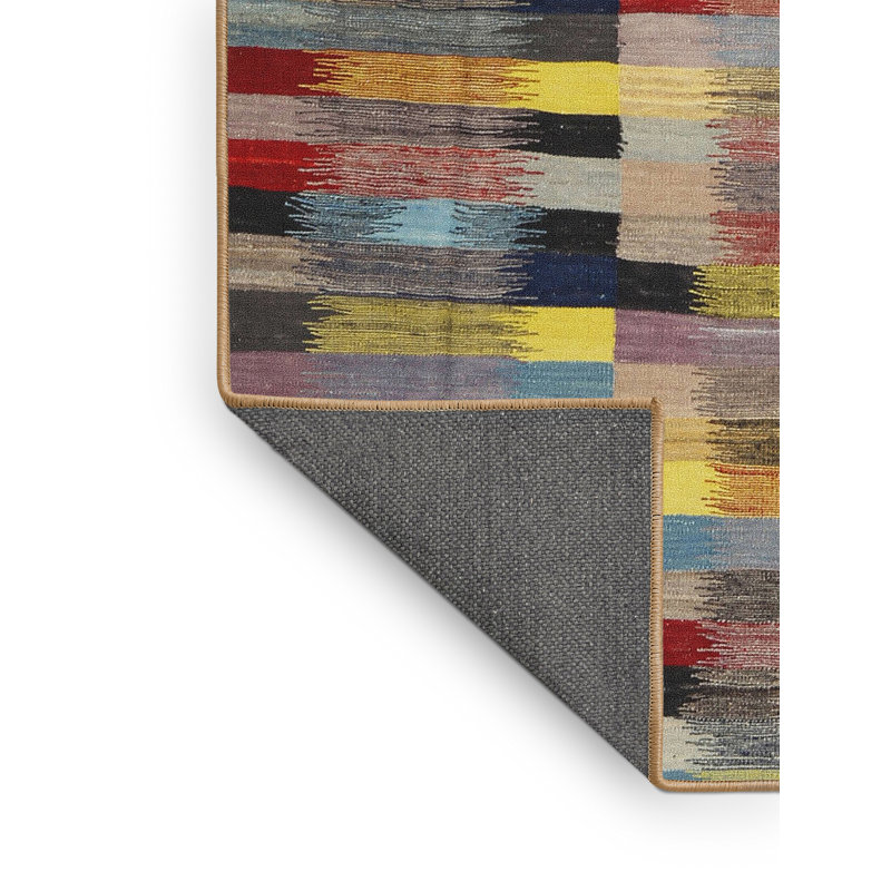 Tapis noir/gris/rouge contemporain, Rectangle 7 pi x 9 pi