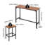 Table de bar, ensemble de tables de bar 3 pièces 47 po, tables de bar et ensemble de chaises à bords arrondis, table de pub rectangulaire avec deux tabourets pour bureau, coin déjeuner, mini-bar, brun rustique, noir