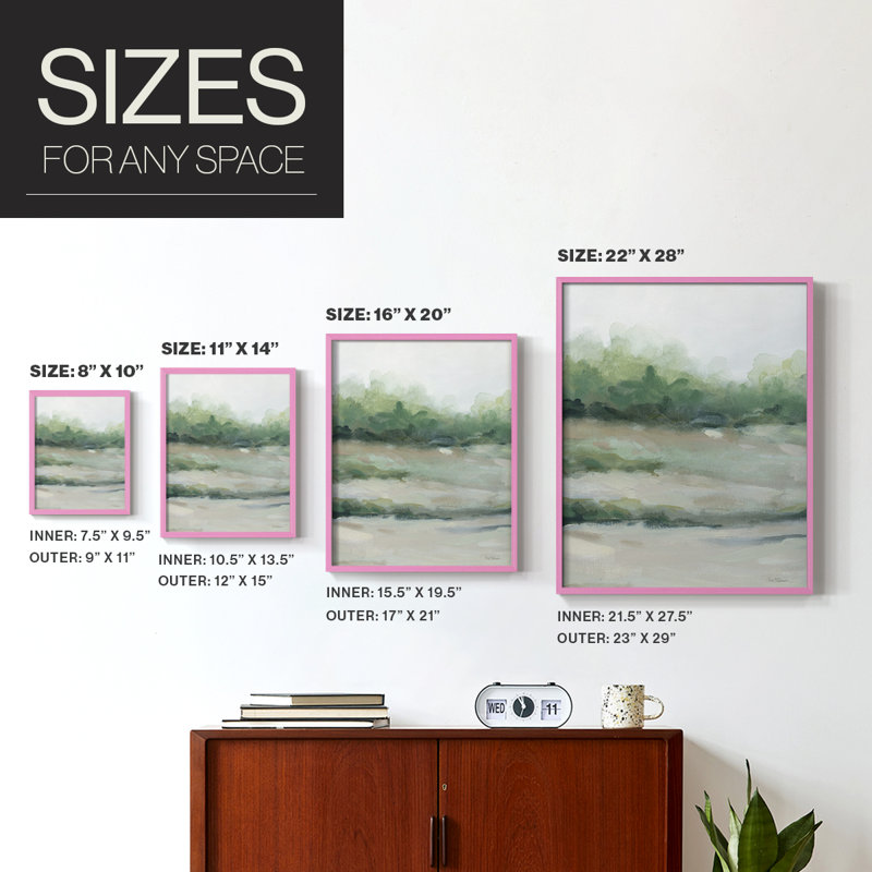«Faded Morning II», reproduction encadrée - bois massif, H 11 po x l 9 po, Rose