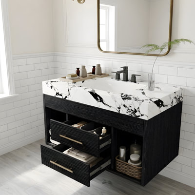 Ensemble de meuble-lavabo mural flottant 29,9 po