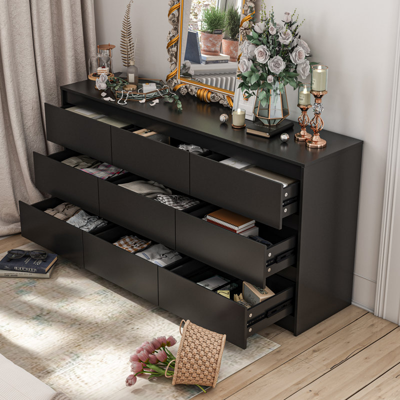 Yorkville 63'' W 9 - Drawer Dresser, Black