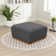 Square Solid Wood Fabric Ottoman