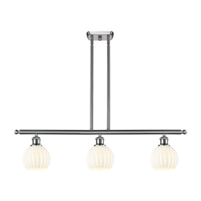 Benway 3 - Light Steel Dimmable Kitchen Island Globe Chandelier