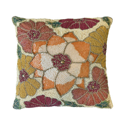  Beaded Square Pillow Cover & Insert