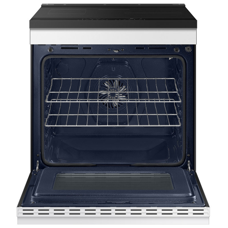 Samsung Bespoke Smart Slide-In Induction Range 6.3 cu. ft. with Ambient Edge Lighting, White Glass