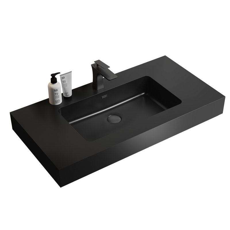 Élégant bassin noir mat - Complétant les salles de bain modernes et élégantes intégrées
