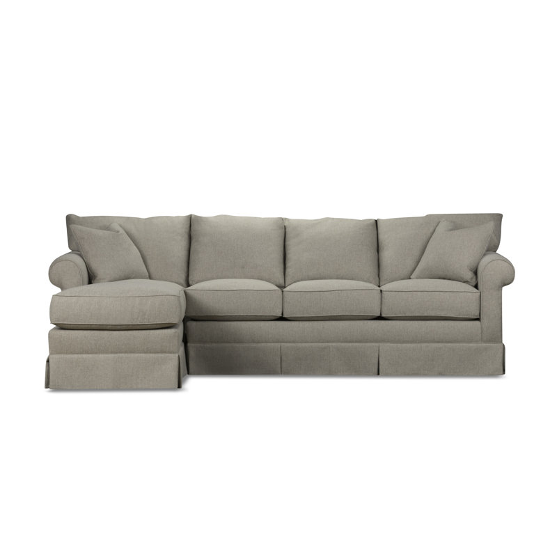 Friedman Upholstered Sectional, Right Hand Facing, Drusky Linen Sustain® Basketweave