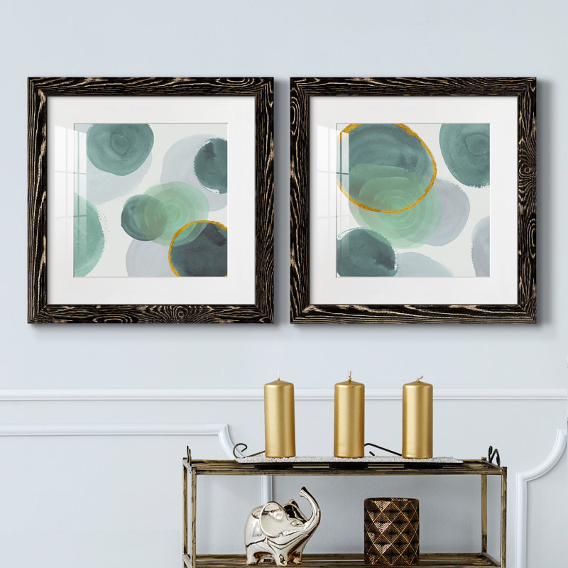 Ontario I - ensemble de 2 peintures encadrées, H 20 po x l 40 po x P 1,5 po, Cadre noir