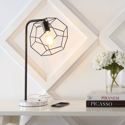 Lampe simple arquée noire 23,5 "avec USB Yashir