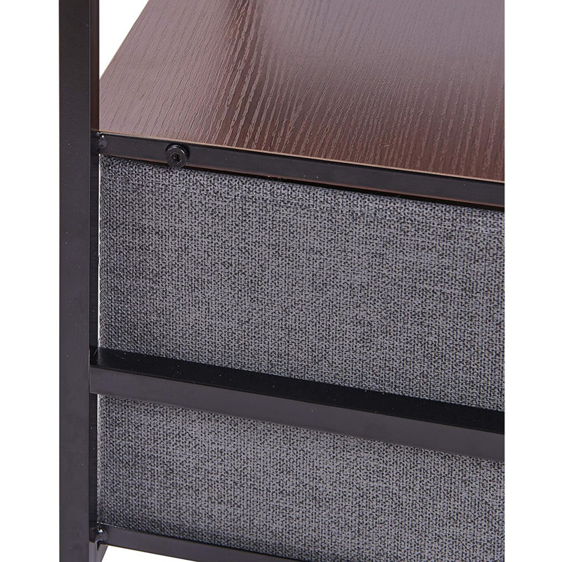 Table de chevet avec tiroir de rangement en tissu Ellery