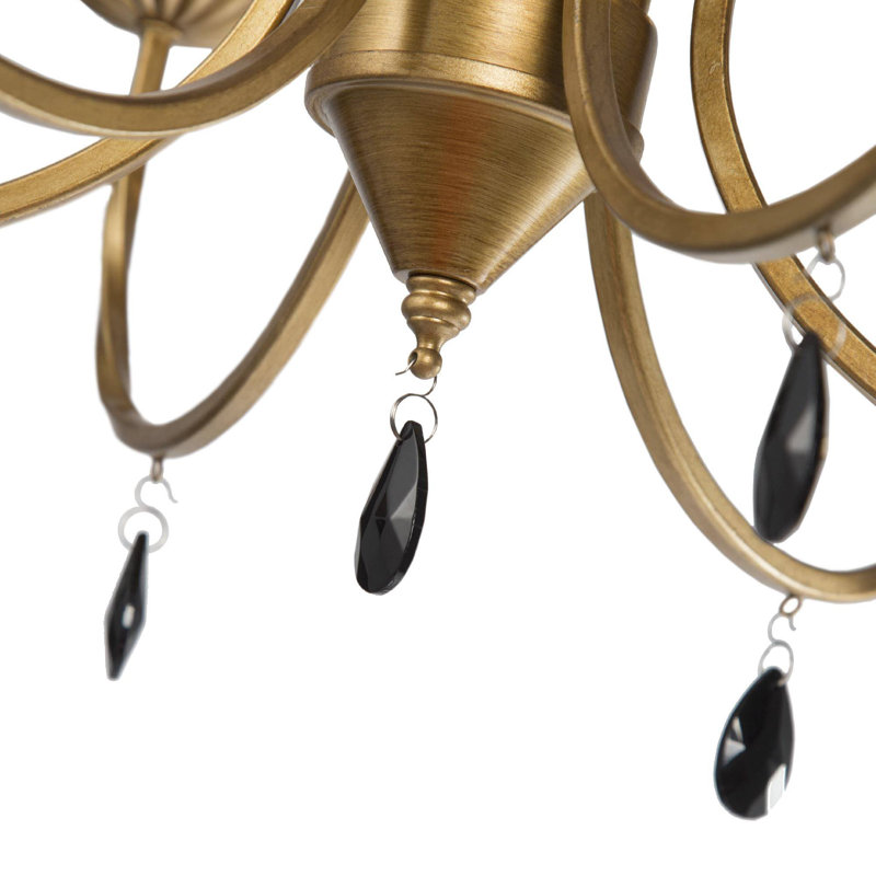 Lustre empire 6 lumières de style bougie avec accents de cristal