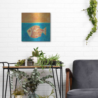 Dovecove 'Fish with Spiral Sun by Casey Craig Metal Wall Art