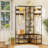 Industrial Corner Coat Rack Bench Shoe Storage Entryway Hall Tree With 10 Hooks