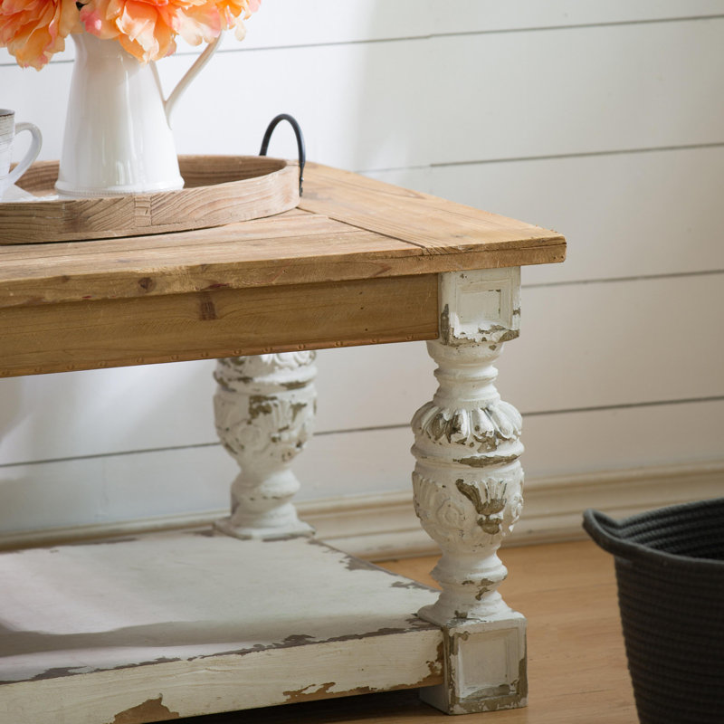 Table basse rectangulaire en bois 47 po x 27,5 po x 20 po, table basse champêtre