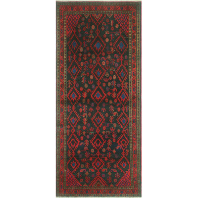 One-of-a-Kind 3'10" X 9'2" New Age Runner Wool Area Rug in