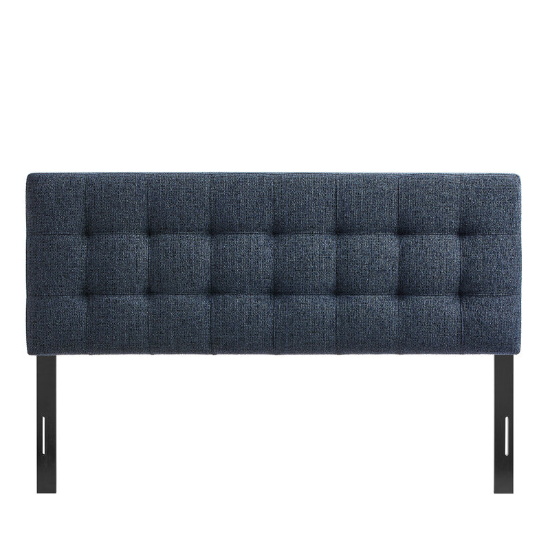 Tête de lit tapissier bleu marine Peyton, Lit double, Marine