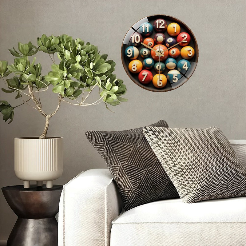 Horloge murale professionnelle en verre 15 pièces Professional Billiard