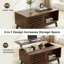 Table basse à plateau relevable avec rangement