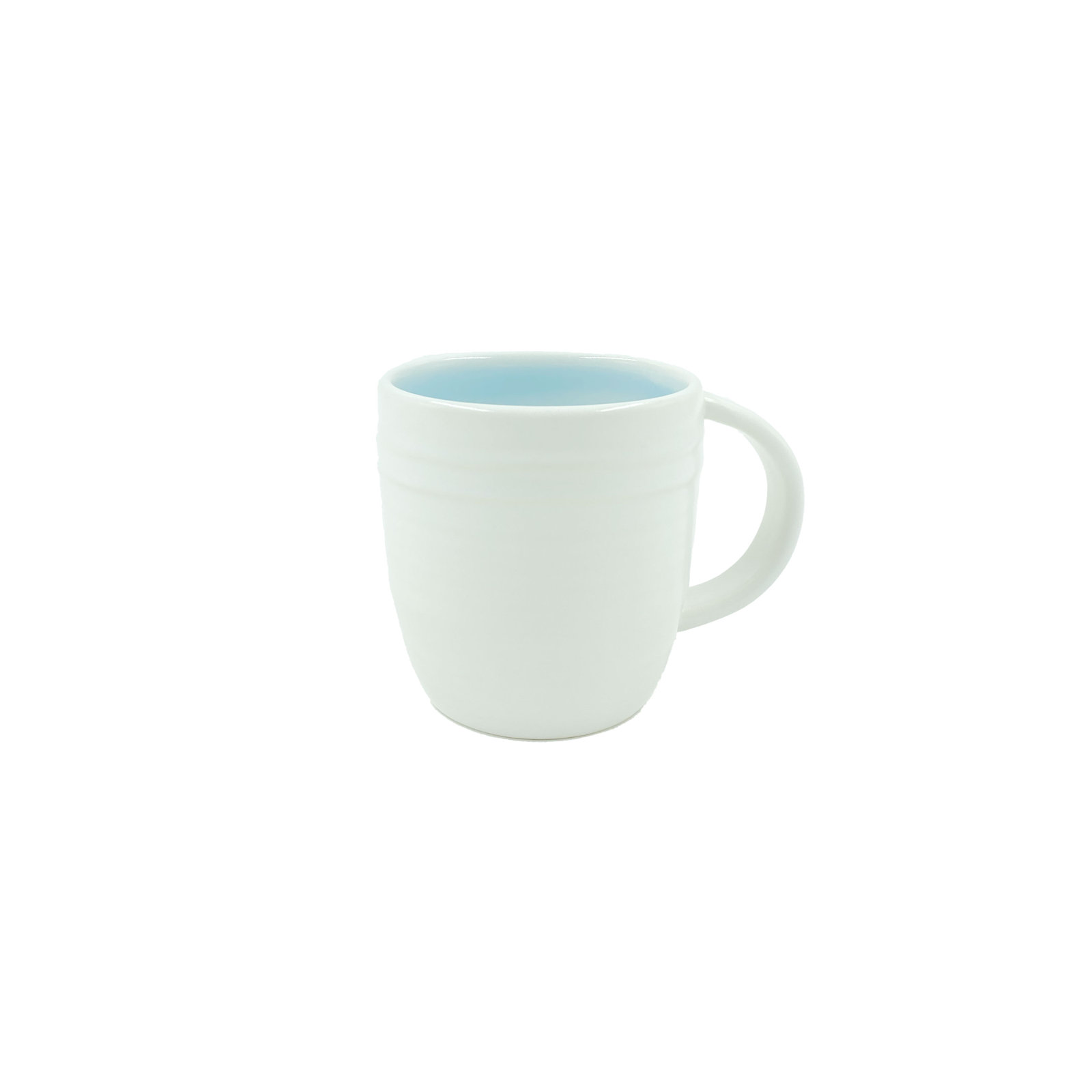 Lines Handmade Stoneware Coffee Mug, Blue