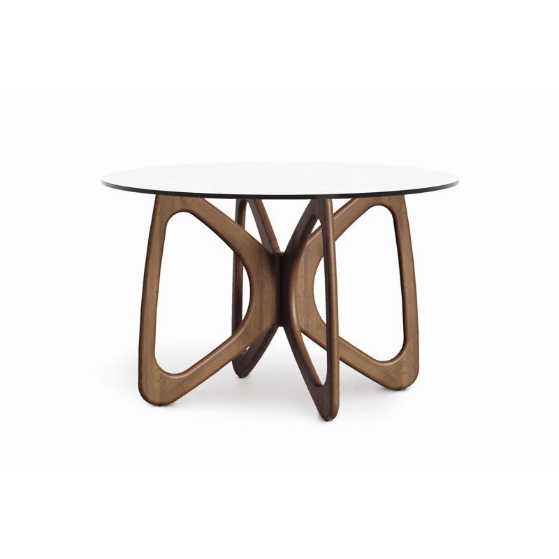 Table à manger ronde Butterfly, H 30 po x L 48 po x l 48 po, Noyer naturel