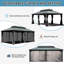 Pavillon de jardin 14 x 24 pi avec plateau en acier galvanisé et cadre en aluminium - gouttière intégrée, cadre de toit double