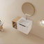 Meuble-lavabo à fermeture en douceur avec lavabo et tablettes