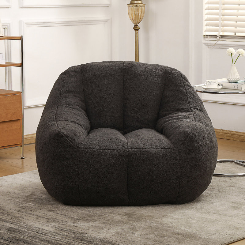 Fauteuil à billes avec rembourrage, Ourson gris foncé