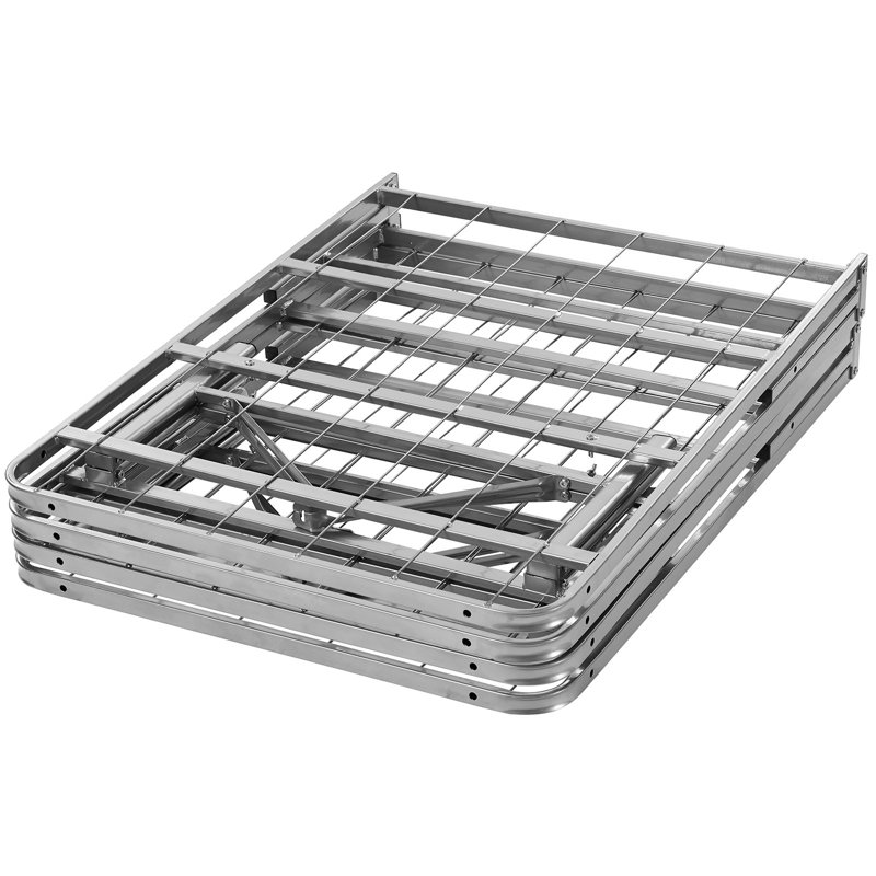 Modway Horizon Stainless Steel Bed Frame, Silver, Queen