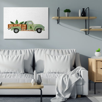 " Santa's Christmas Tree Farm Green Vintage Truck "