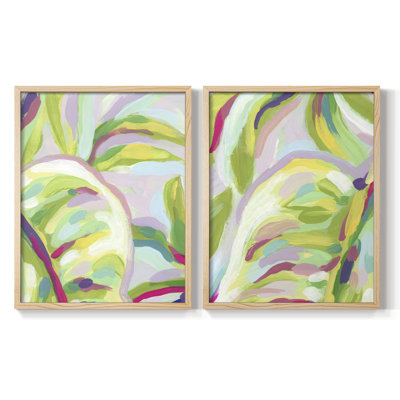 «Bright Tropical Abstraction III», reproduction encadrée de qualité supérieure - prête à être accrochée - aucun clou requis - aucun clou requis