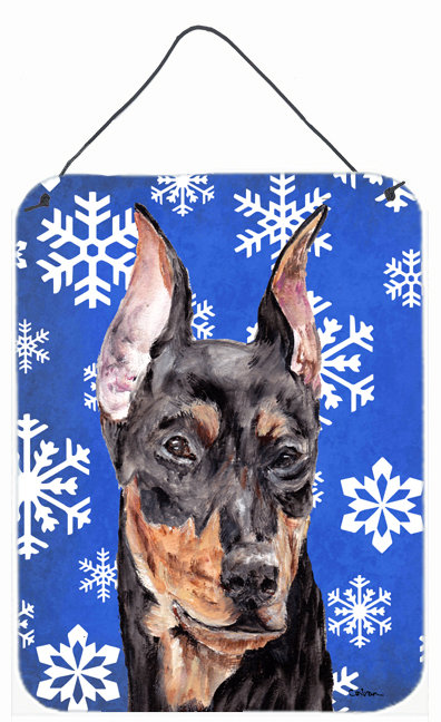 Impression sur plaque de noël winter neiges, Pinscher allemand