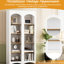 2 bibliothèques avec tablettes réglables, armoire rétro pour le salon, bureau, bibliothèque blanche-2058031467