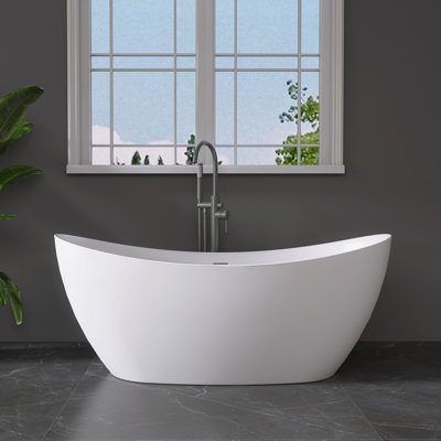Baignoire de salle de bain autoportante en acrylique inspirée du yuanbal 65 po x 29 po