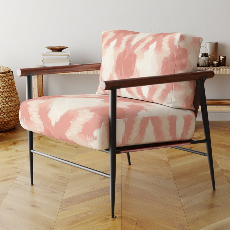 Chaise rembourrée Boho - rose et beige