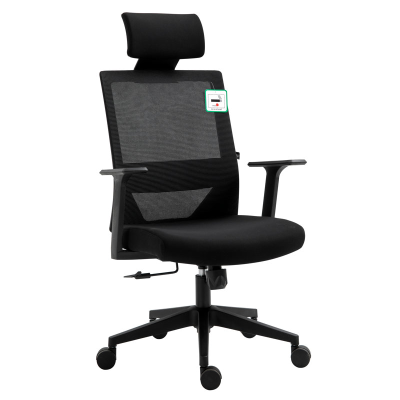 Biddings Polyester Blend Office Chair with Headrest, Black