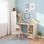 Bureau extensible 3-en-1 avec rangement, roulettes et plateau blanc pour petits espaces