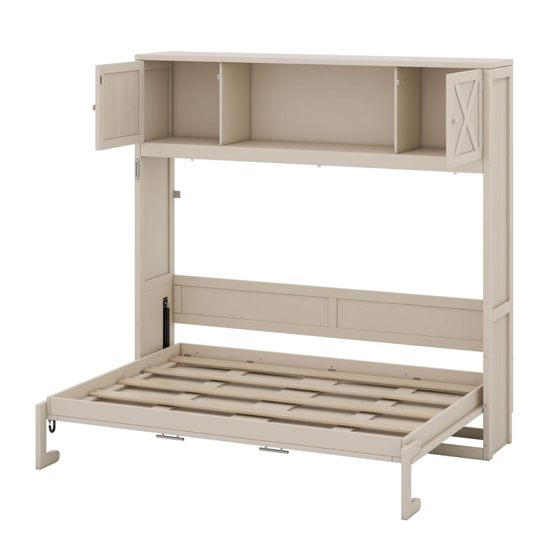 Lit escamotable double avec armoires de rangement