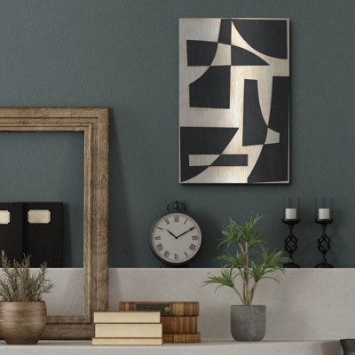 «Onyx Cutout Shapes I» par Regina Moore, art mural en métal, 24 po x 36 po