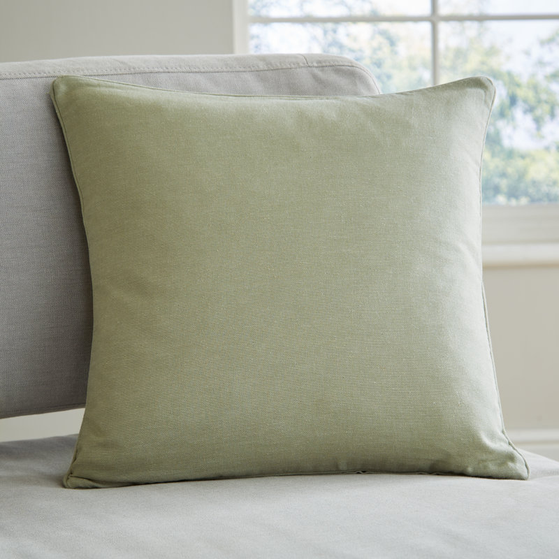 Yarn Dyed Cotton Chambray Cushion, Sage