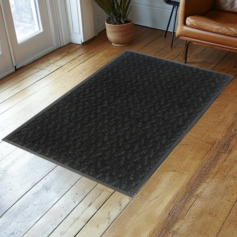 Tapis de porte lavable écologique au charbon Eco Revive, Gris; noir