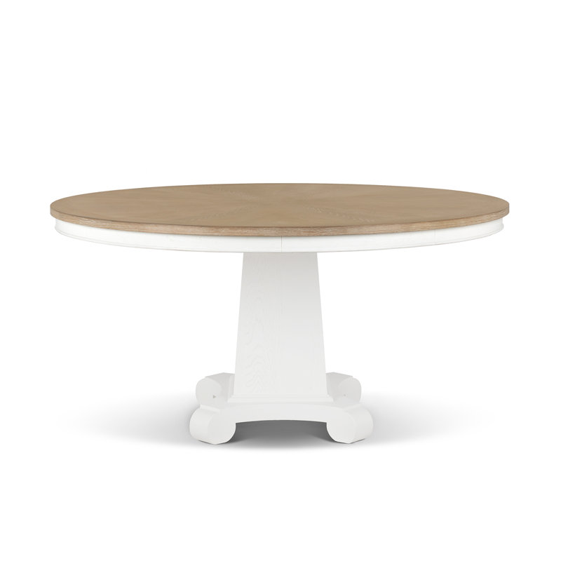 Regency Dining Table, 60", Whitewash, White, Natural Wood