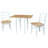 Extendable Solid Wood Top Four Leg Base Dining Set