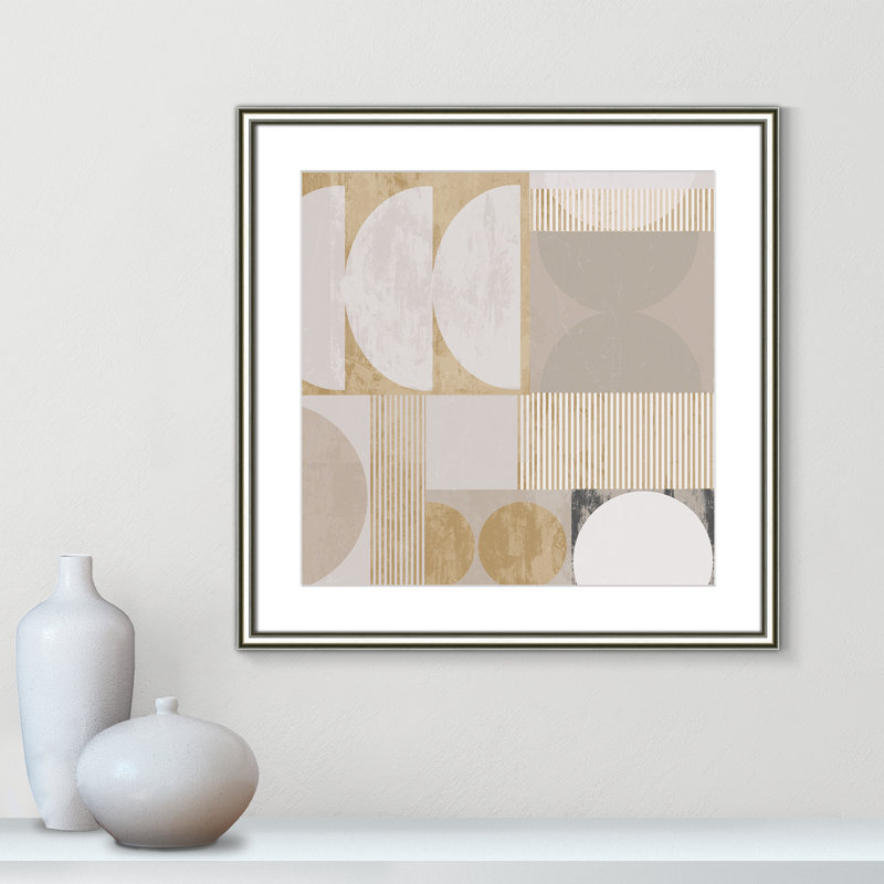 «Golden Balance II» par Casa Fine Arts, L 24,75 po x H 24,75 po, Imprimé mat, Argent classique