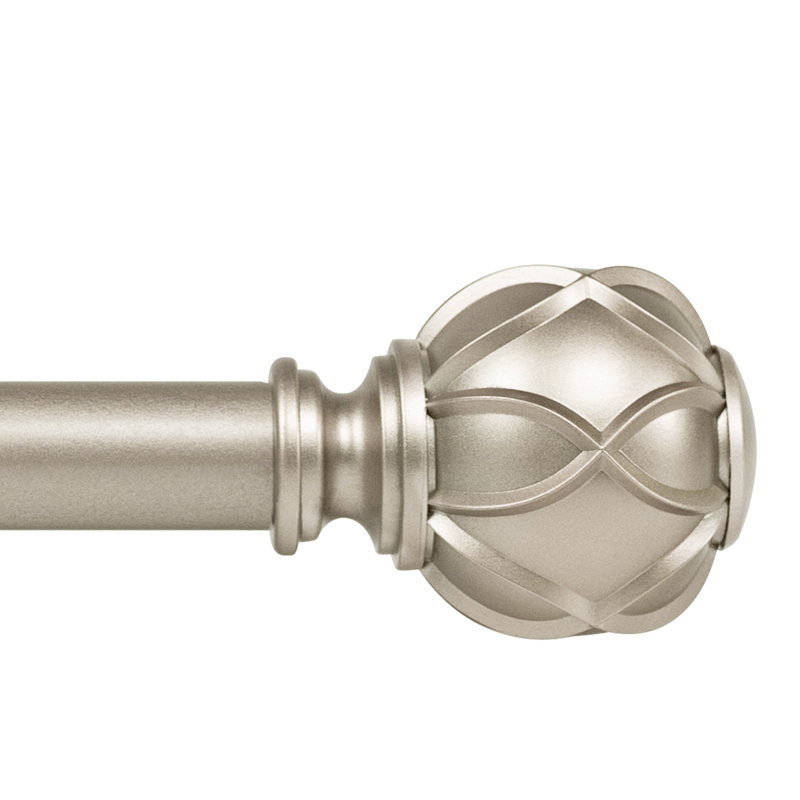 Tringle à rideaux simple ajustable Derra, 36" - 72", Or champagne