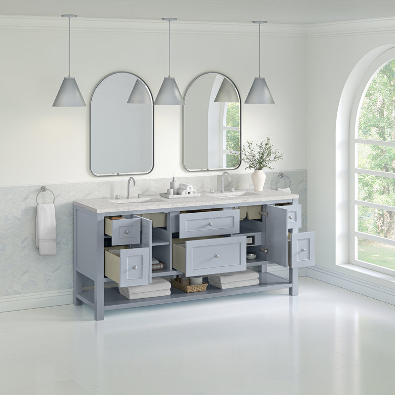 Breckenridge 72'' W Double Vanity, Serenity Blue, Eternal Jasmine Pearl