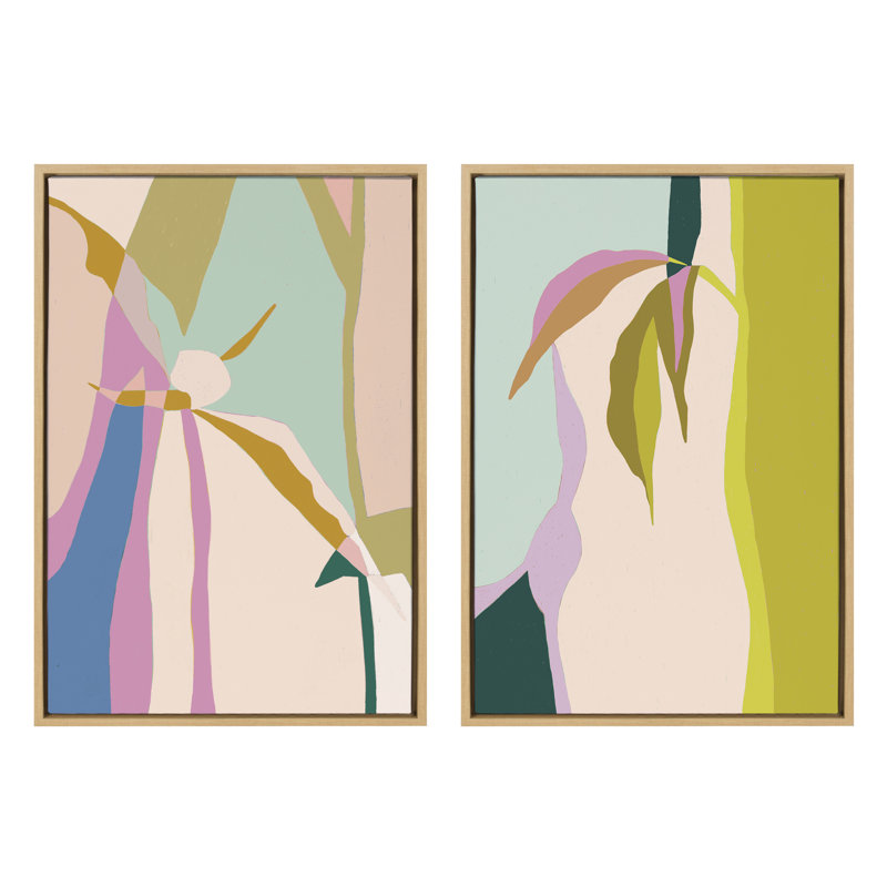 «Delight in the Moment 1 and 2» par Alicia Schultz, ensemble d'art mural sur toile encadrée