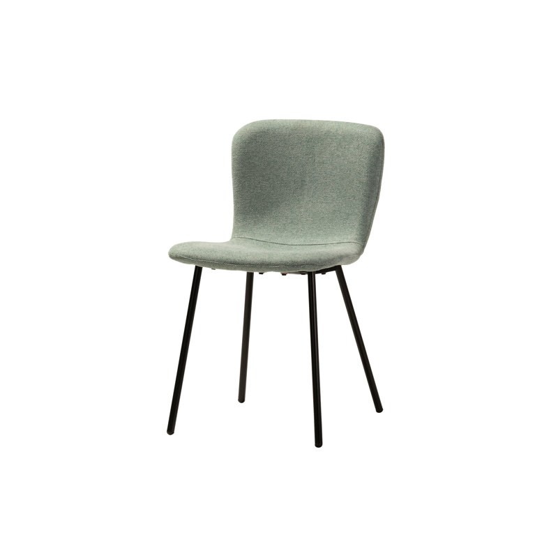 Polyester Blend Upholstered Metal Side Chair, Green